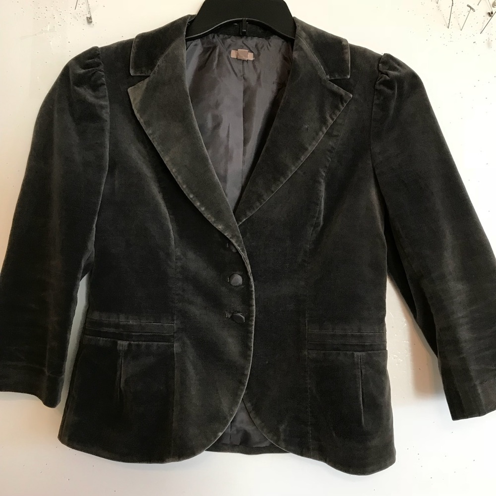 ⬇️ fitted cotton velvet blazer blue/gray